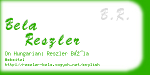 bela reszler business card